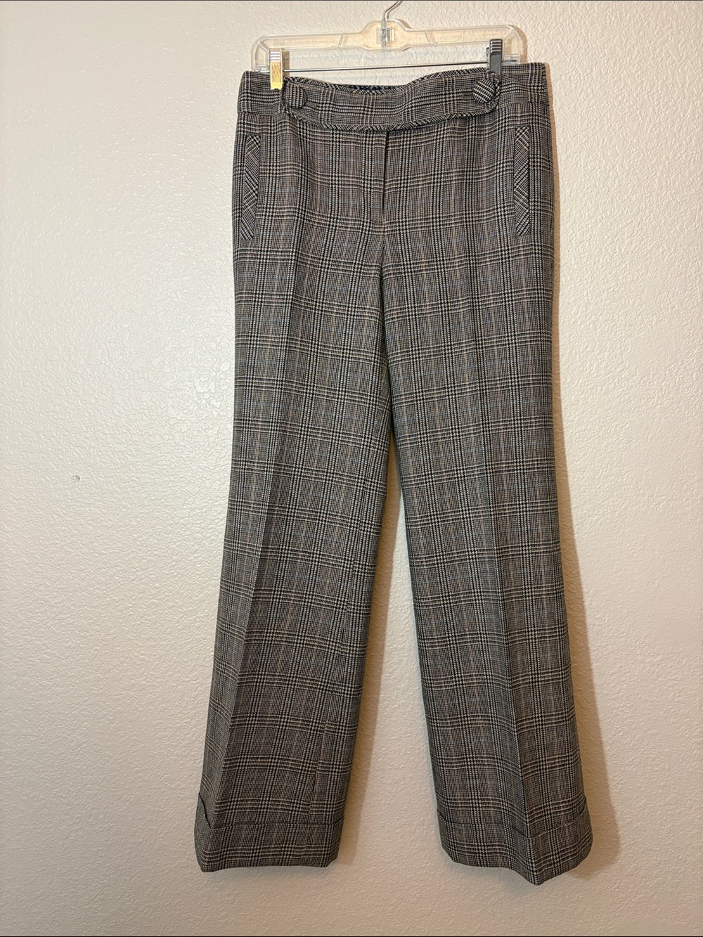 Vintage J. Crew Plaid Wide-Leg Trousers